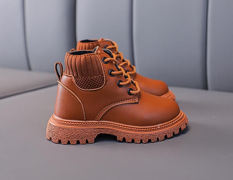 Children'S Boots Martin Boots Leather Martin Boots Brown