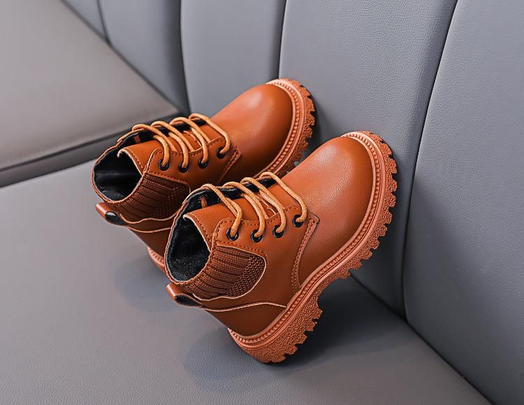 Children'S Boots Martin Boots Leather Martin Boots Brown