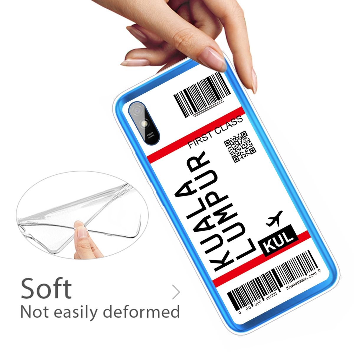 For Xiaomi Redmi 9A Boarding Card Pattern TPU Case