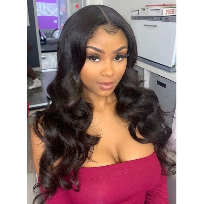 Magnificent Curly Wavy Women Long Wig Hair- Black