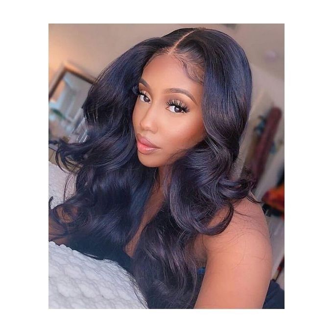 Magnificent Curly Wavy Women Long Wig Hair- Black