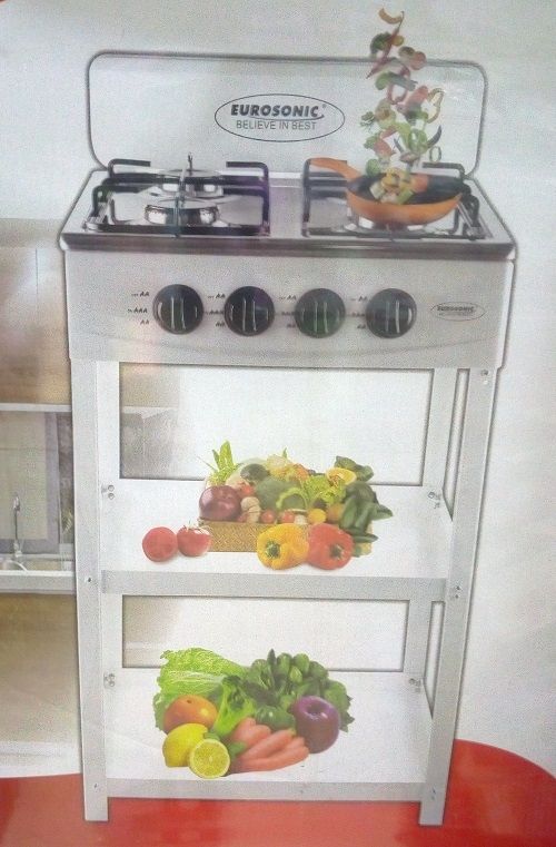 4 Burner Double Shelf Auto Ignition Gas Cooker