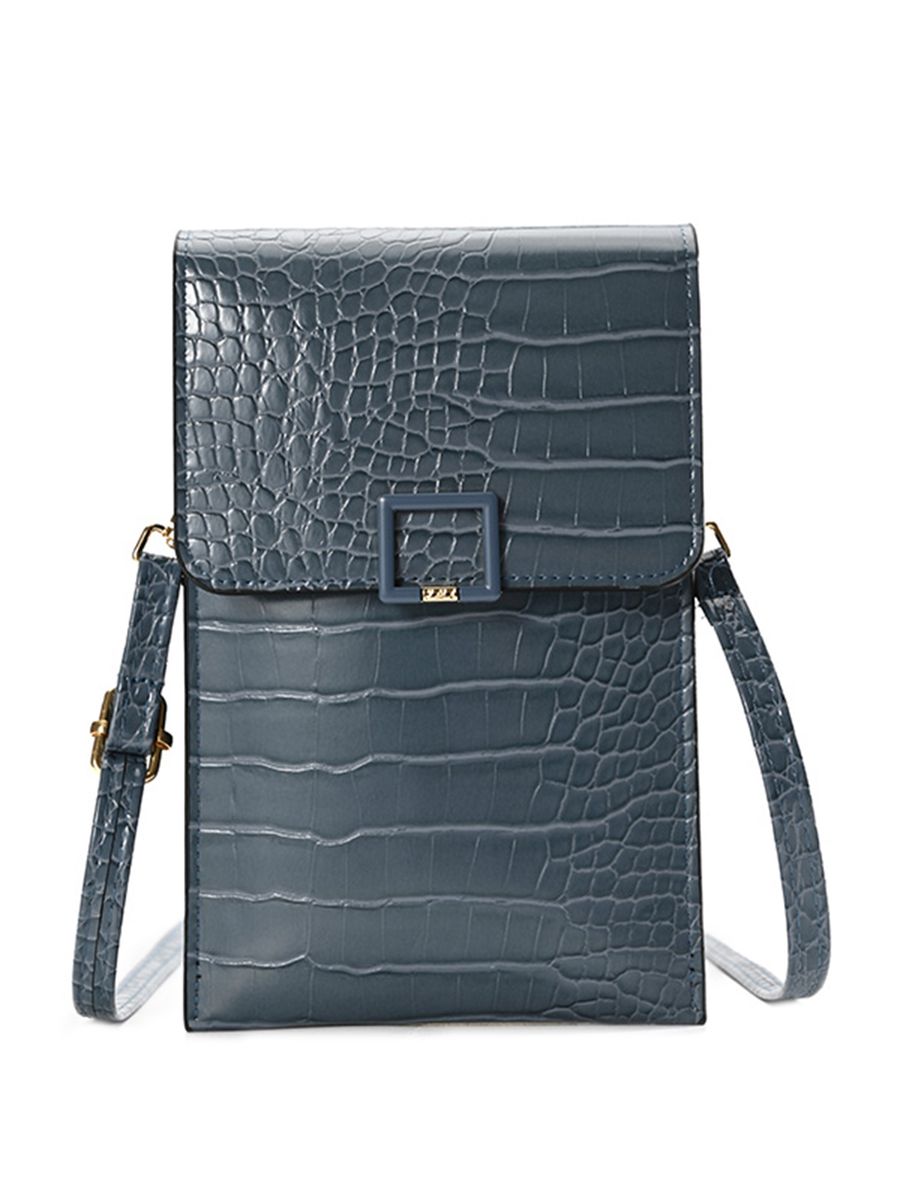 Women Phone Bag With Shoulder Strap Transparent Window PU