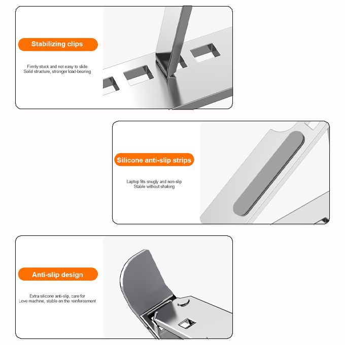 Aluminum Alloy Laptop Stand 10 Position Adjustable Portable Folding Laptop Cooling Bracket Laptop Holder