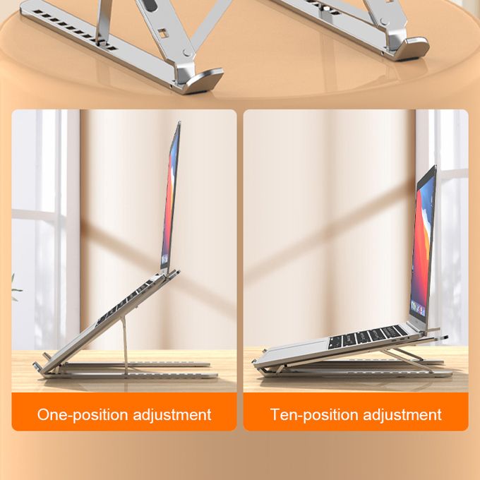Aluminum Alloy Laptop Stand 10 Position Adjustable Portable Folding Laptop Cooling Bracket Laptop Holder