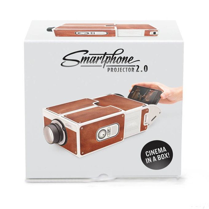 MT Mini Portable Cardboard Smart Phone Projector For Home Theater Projector-brown