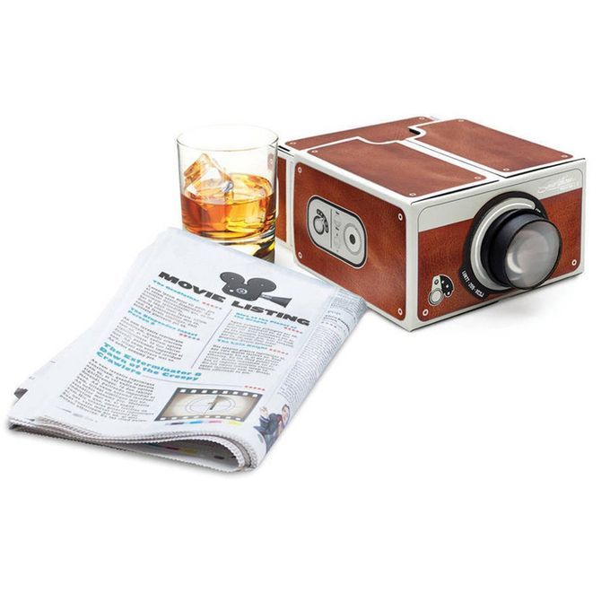 MT Mini Portable Cardboard Smart Phone Projector For Home Theater Projector-brown