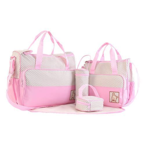5Pcs Baby Bags Set  Waterproof Diaper Hospital Bag