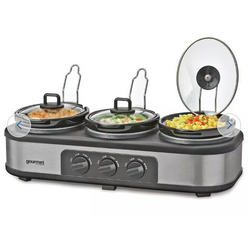 3.9L Triple Slow Cooker & Warming Station - By Sensiohome