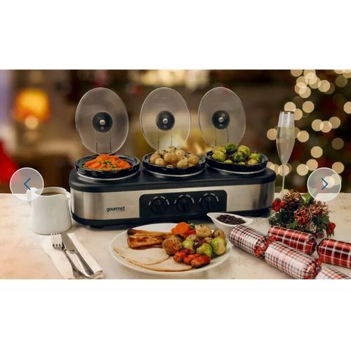3.9L Triple Slow Cooker & Warming Station - By Sensiohome