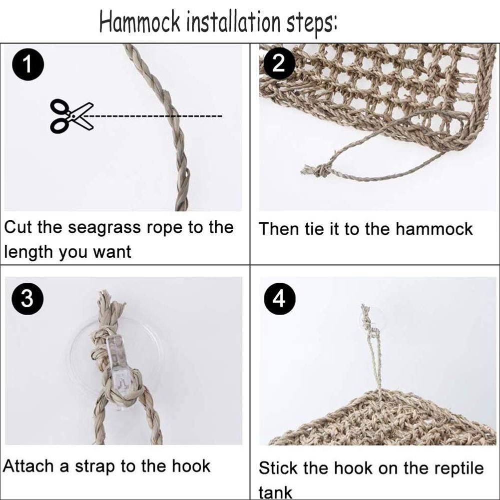 Bearded Dragon Hammock Reptile Hermit Climbing Toys Tank Accessories for Habitats Pack of 2