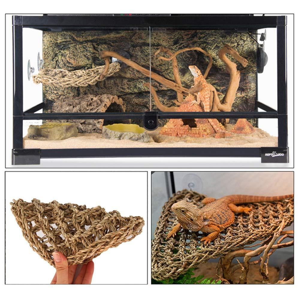 Bearded Dragon Hammock Reptile Hermit Climbing Toys Tank Accessories for Habitats Pack of 2
