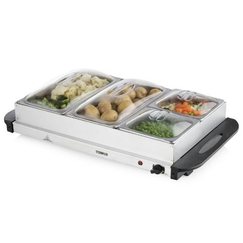 4 Tray Buffet Server & Plate Warmer