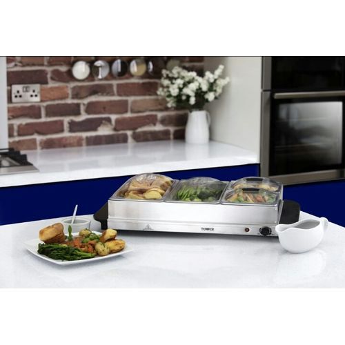 4 Tray Buffet Server & Plate Warmer