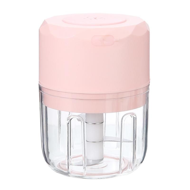 USB Electric Food Garlic Masher,Mini Vegetable Grinder,Handheld Chopper, Kitchen Accessories Tools,Pink,250 Ml