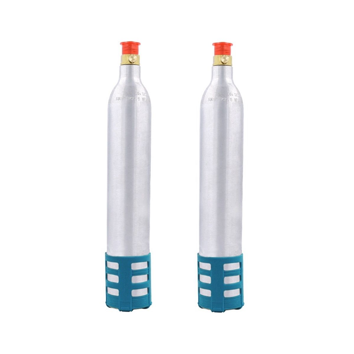 2PCS 06L Soda Maker Refillable Soda Spare Reusable CO2 Cylinder Accessory for Soda MachinesBlueSilver