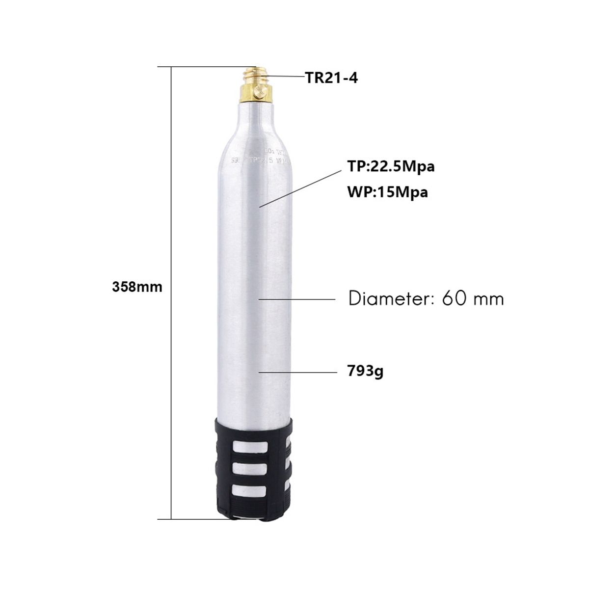 2PCS 06L Soda Maker Refillable Soda Spare Reusable CO2 Cylinder Accessory for Soda MachinesBlueSilver