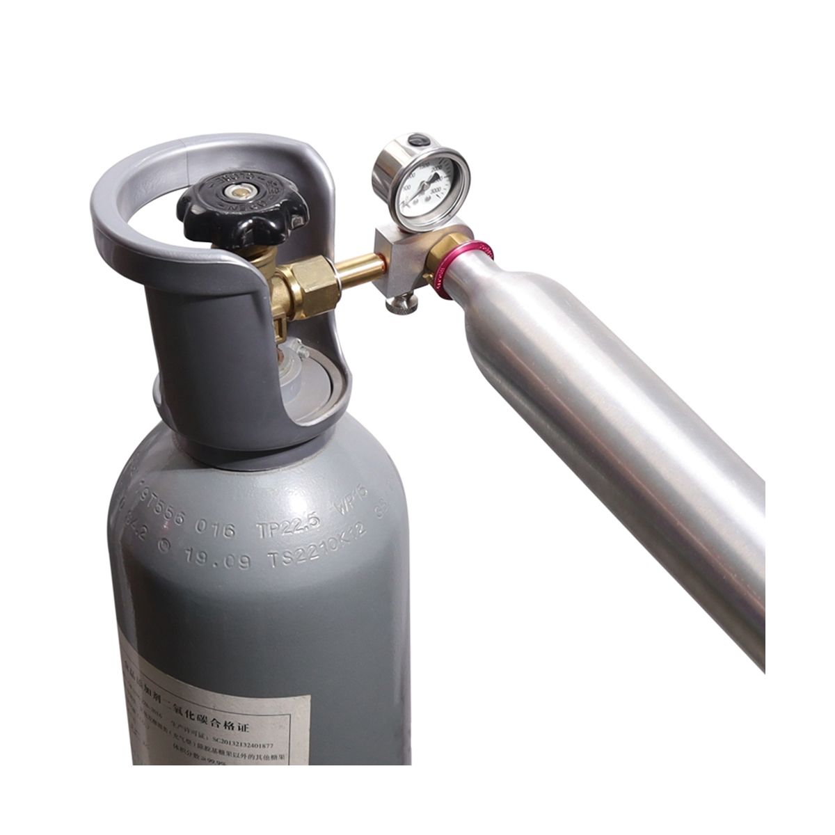 CO2 Refill Adapter with Pressure Gauge Soda Refill Quick Adapter Compatible with DUO Terra Art Soda Machines