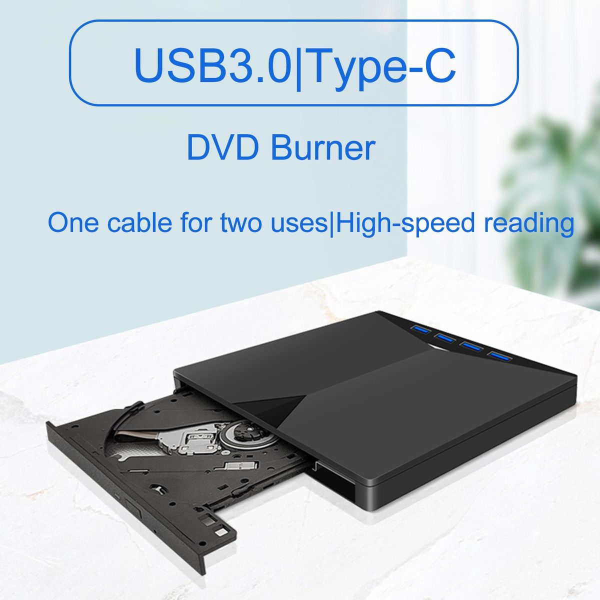 External CD/DVD Drive for Laptop Portable DVD Player CD Burner 3.0 USB External Mobile DVD/CD Seven-in-One Recorder TYPE-C External Computer Universal Drive Seven-in-One Multifunctional Design