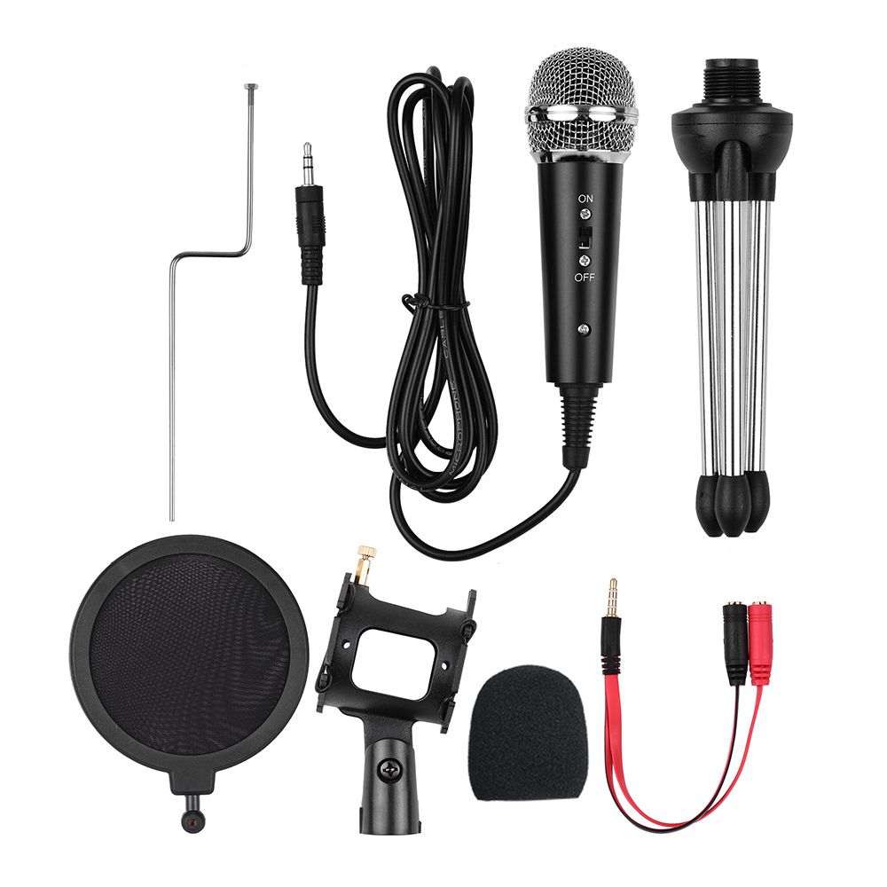 Video Microphones Kit With Mini Mic Tripod Shock Mount