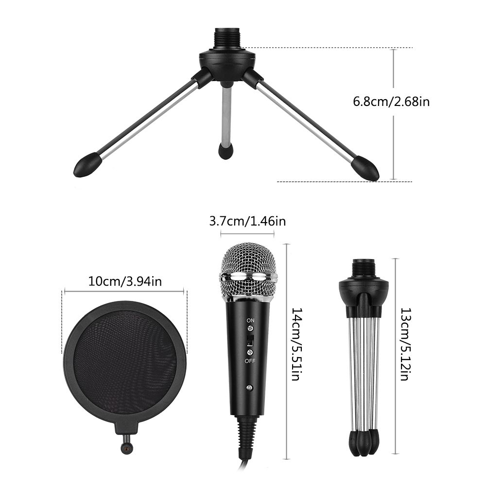 Video Microphones Kit With Mini Mic Tripod Shock Mount