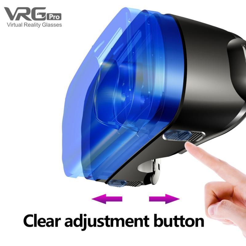 VRG Pro 3D VR Glasses Virtual Reality Full Screen Visual Wide-Angle VR Glasses For 5 To 7 Inch Smartphone Eyeglasses Devices