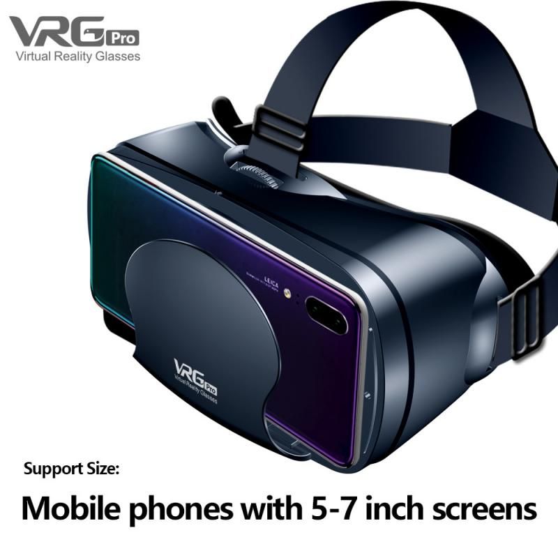 VRG Pro 3D VR Glasses Virtual Reality Full Screen Visual Wide-Angle VR Glasses For 5 To 7 Inch Smartphone Eyeglasses Devices