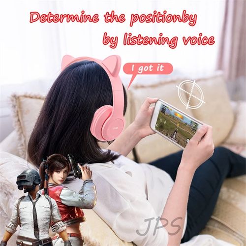 Cat Ear Bluetooth Earphones Wireless Head-Mounted Sports Headphones Stereo Bass With Microphones