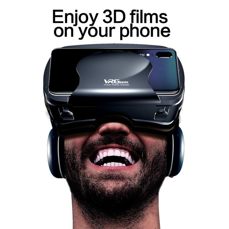 VRG Pro 3D VR Glasses Virtual Reality Full Screen Visual Wide-Angle VR Glasses Box For 5 To 7 Inch Smartphone Eyeglasses