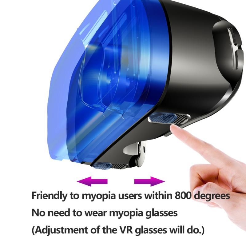 VRG Pro 3D VR Glasses Virtual Reality Full Screen Visual Wide-Angle VR Glasses Box For 5 To 7 Inch Smartphone Eyeglasses