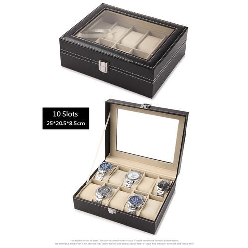 Watch Case 3/6/10/12/18/24 Slot Leather Watch Box Case/Jewelry Box/Watch Jewelry Display Storage Wristwatch Jewelry Portable Travel Case Organizer