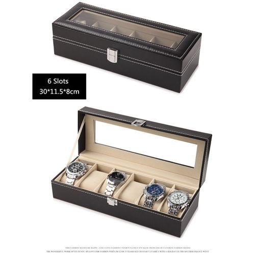 Watch Case 3/6/10/12/18/24 Slot Leather Watch Box Case/Jewelry Box/Watch Jewelry Display Storage Wristwatch Jewelry Portable Travel Case Organizer
