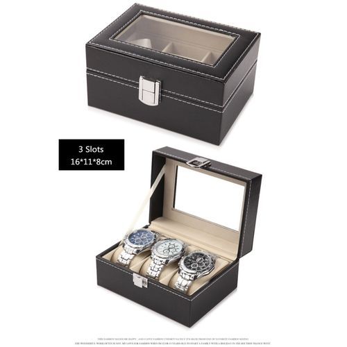 Watch Case 3/6/10/12/18/24 Slot Leather Watch Box Case/Jewelry Box/Watch Jewelry Display Storage Wristwatch Jewelry Portable Travel Case Organizer