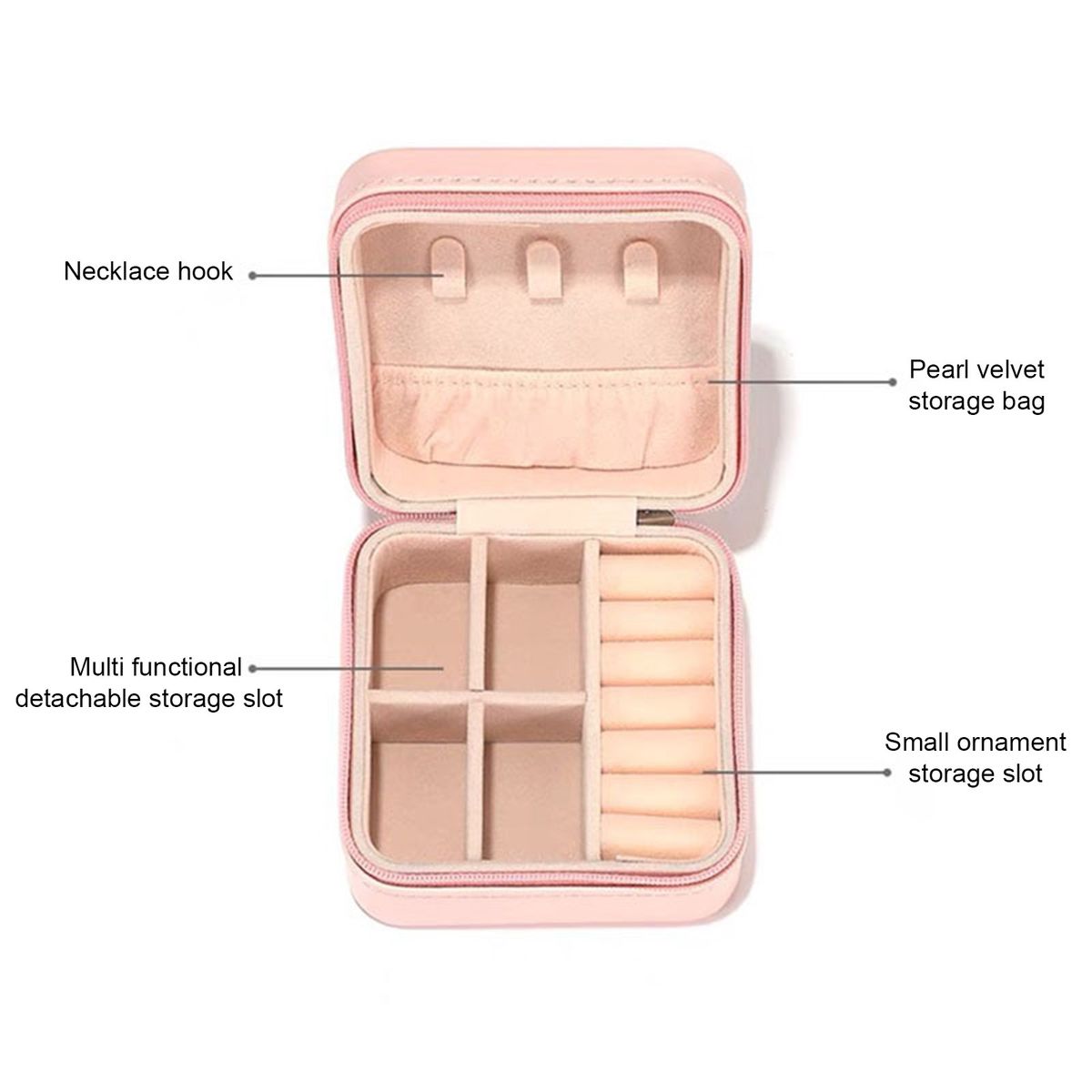 Jewelry Box Jewelries Storage Case PU Leather Organizer