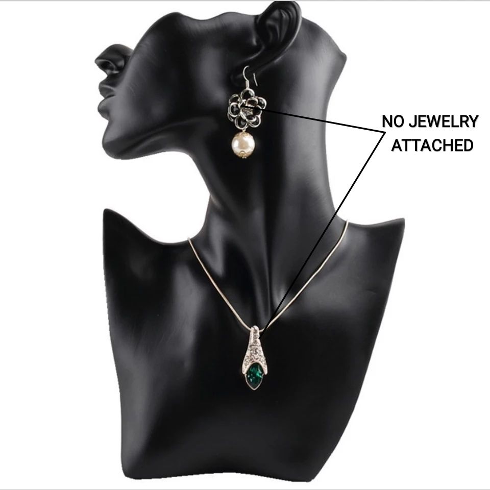 Resin Mannequin Necklace Earring Jewelry Display Head Bust Stand Holder Rack