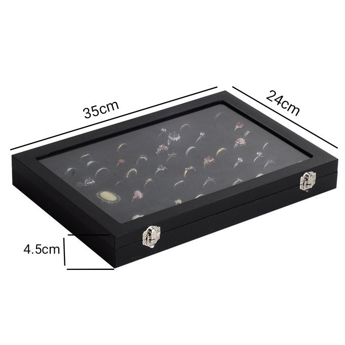 100 Spaced Ring Packaging Display Box Organizer Storage Case