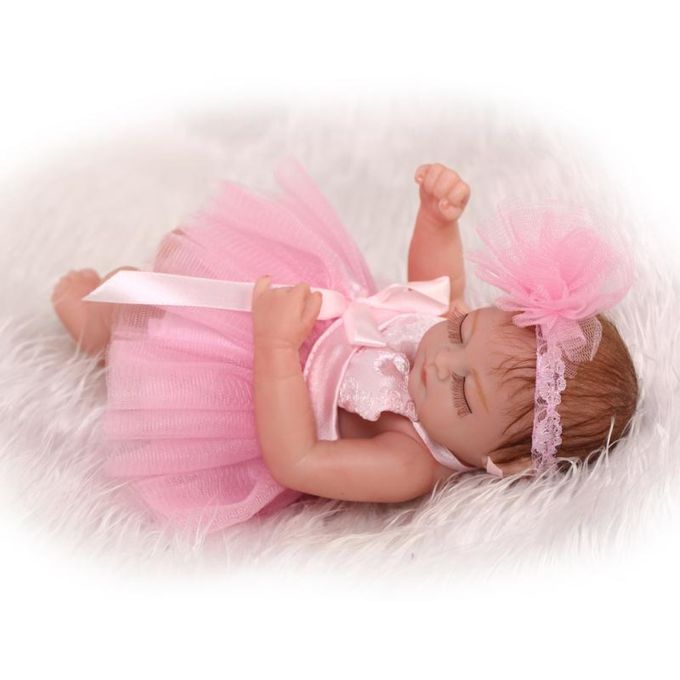 Reborn Baby Doll Baby Bath Toy Full Silicone Body Eyes