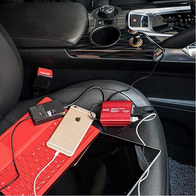 Foval 150W Car Power Inverter 12V DC To 110V AC Converter