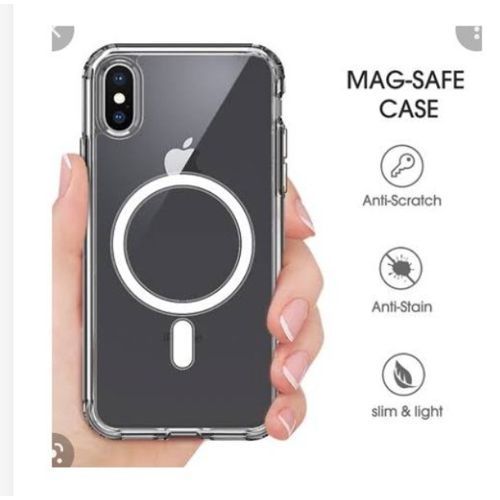 Iphone X, XS, XR, XS MAX,11,12,13,14 PRO MAX MagSafe Transparent Magnetic Case Compatible For Wireless Charging