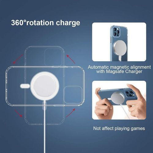 Iphone X, XS, XR, XS MAX,11,12,13,14 PRO MAX MagSafe Transparent Magnetic Case Compatible For Wireless Charging