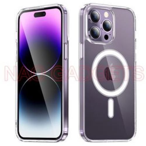 Iphone X, XS, XR, XS MAX,11,12,13,14 PRO MAX MagSafe Transparent Magnetic Case Compatible For Wireless Charging(BLACK)
