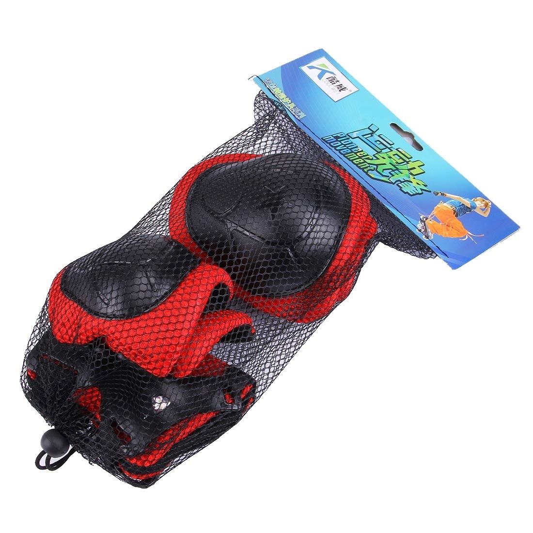 6 In 1 Roller Skate Knee & Elbow & Wrist Pads Protective Gear Sets(Black)