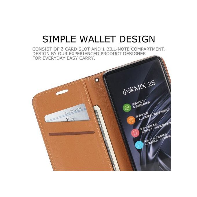 For XIAOMI REDMI 6 Flip Case MUXMA Flip Card Phone Case Two-color Anti-fall Leather Case-Black