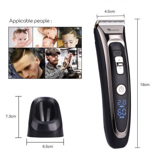 Rechargeable Hair Clipper Men Electric Hair Trimmer LED Display Hair Cutting Machine
