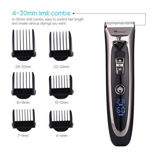 Rechargeable Hair Clipper Men Electric Hair Trimmer LED Display Hair Cutting Machine
