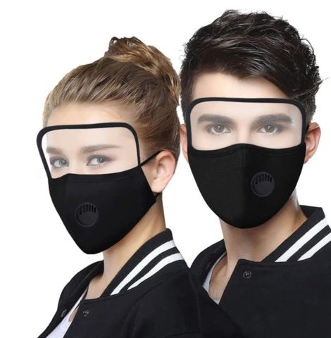 Protective Face Shields And Nose Mask With Breathing Valve