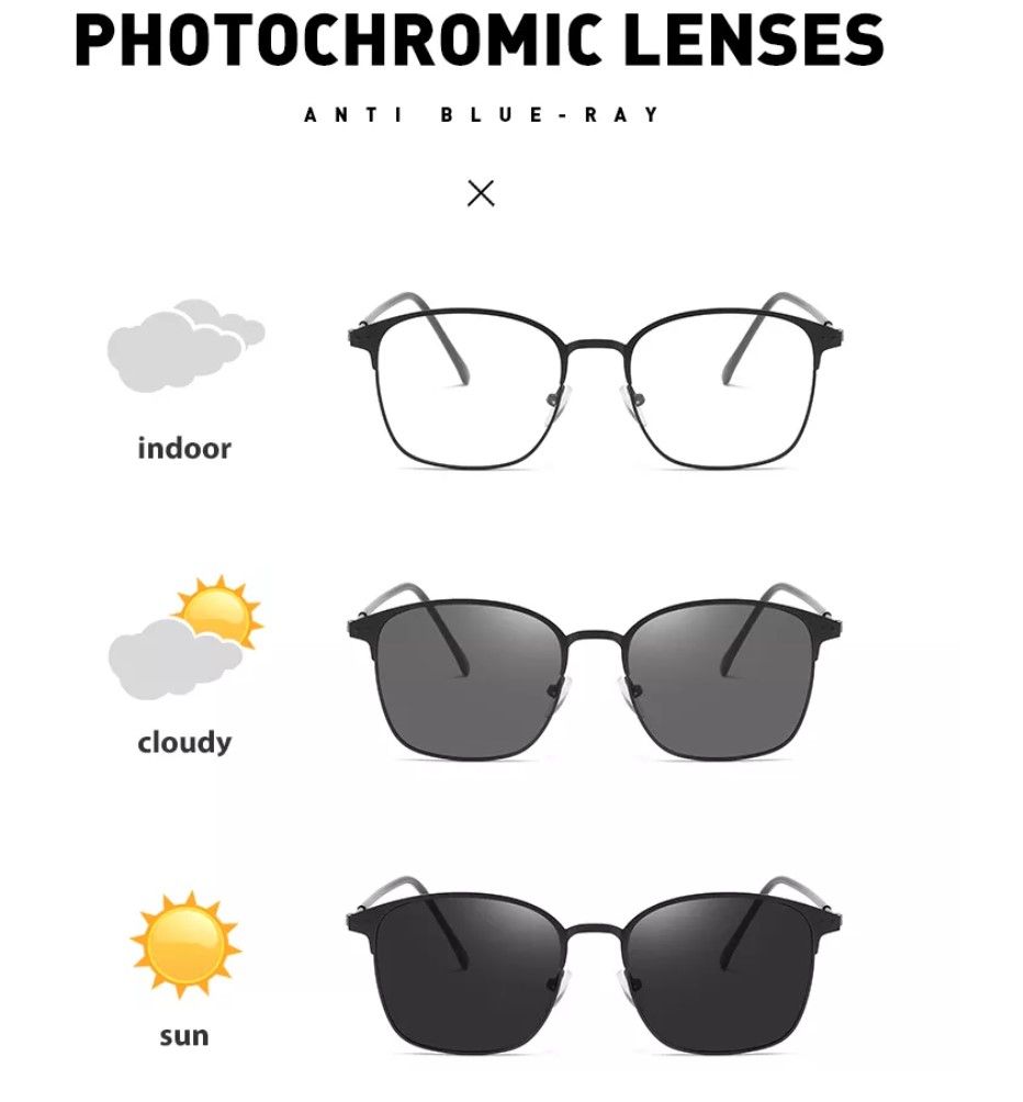 Photochromic Color Changing Anti Blue Light Computer Glasses