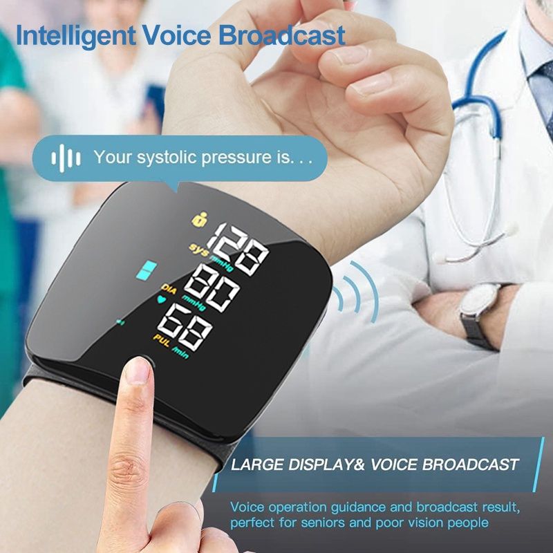 Wrist Blood Pressure Monitor Digital Automatic Heart Rate