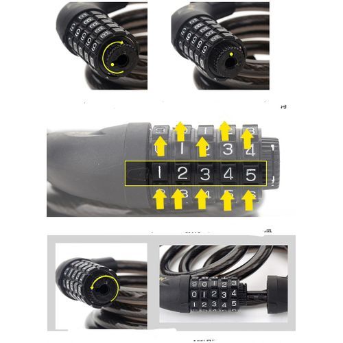 Universal Wire Lock Bicycle Lock Five-digit Code Lock With Bracket