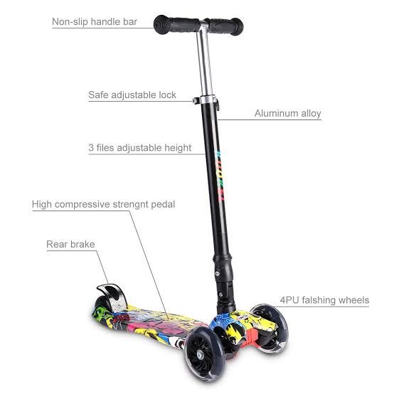 Children Scooter For Beginners Multi Colour